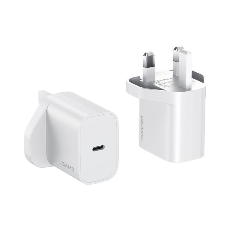 Carregador Rápido de Porta Única USB-C / Type-C USAMS CC227 T65 PD20W, Ficha UK, CC227