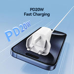 Carregador Rápido de Porta Única USB-C / Type-C USAMS CC227 T65 PD20W, Ficha UK, CC227