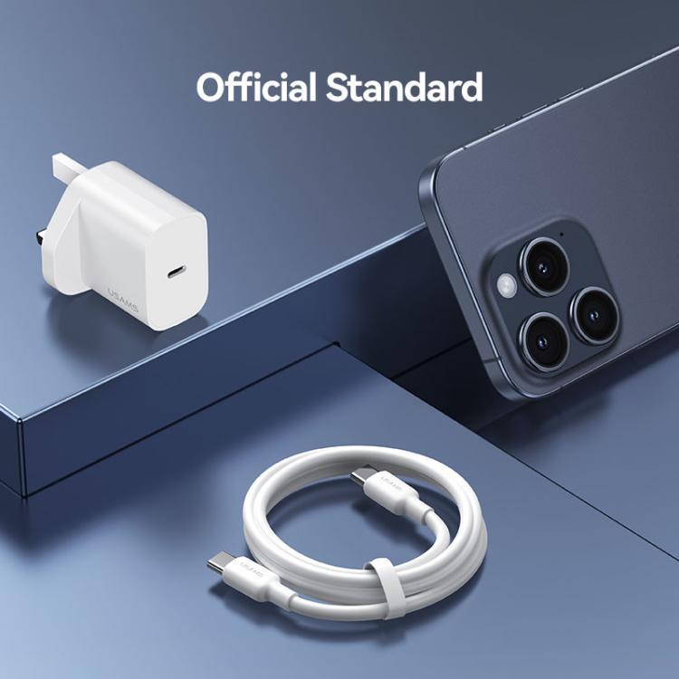 Carregador Rápido de Porta Única USB-C / Type-C USAMS CC227 T65 PD20W, Ficha UK, CC227