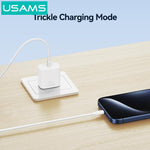 Carregador Rápido de Porta Única USB-C / Type-C USAMS CC228 T65 PD20W, Ficha US, CC228