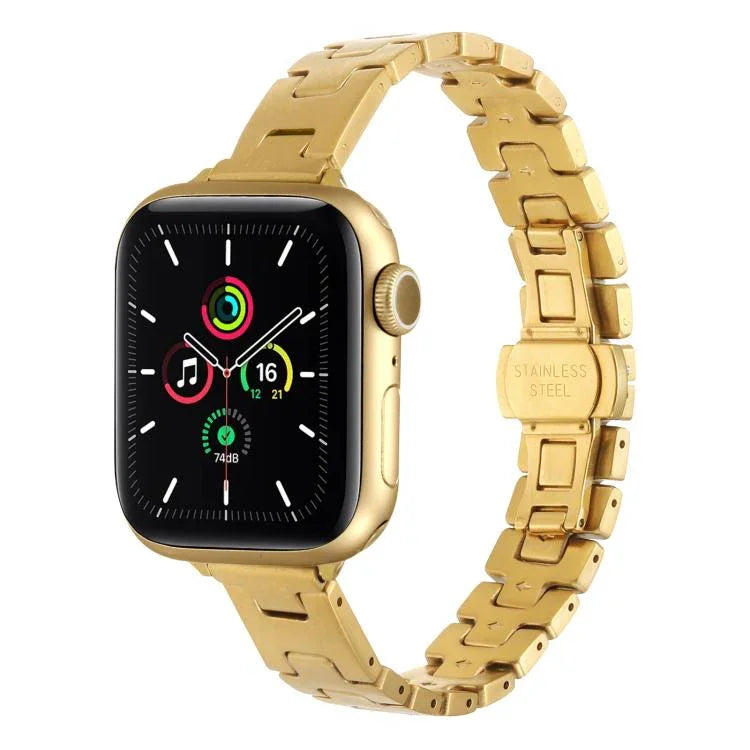 Correia de Relógio em Metal de Aço Inoxidável Estilo H com Largura 14mm, Para Apple Watch 46mm / 49mm / 45mm / 44mm, Para Apple Watch 42mm / 41mm / 40mm / 38mm