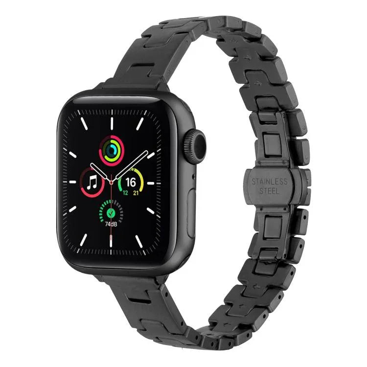 Correia de Relógio em Metal de Aço Inoxidável Estilo H com Largura 14mm, Para Apple Watch 46mm / 49mm / 45mm / 44mm, Para Apple Watch 42mm / 41mm / 40mm / 38mm