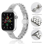 Correia de Relógio em Metal de Aço Inoxidável Estilo H com Largura 14mm, Para Apple Watch 46mm / 49mm / 45mm / 44mm, Para Apple Watch 42mm / 41mm / 40mm / 38mm