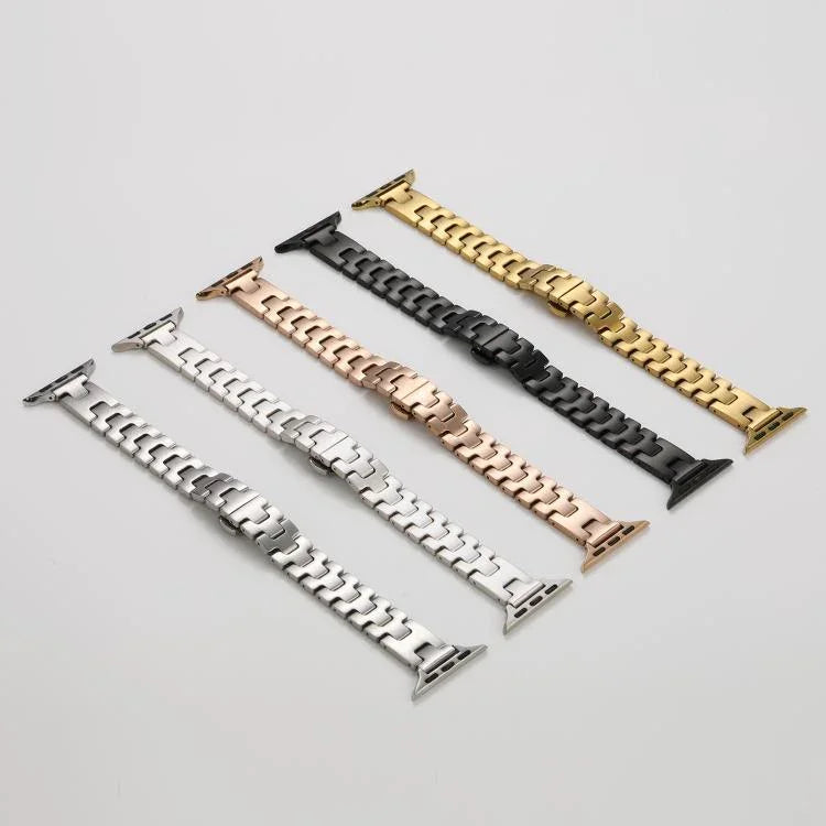 Correia de Relógio em Metal de Aço Inoxidável Estilo H com Largura 14mm, Para Apple Watch 46mm / 49mm / 45mm / 44mm, Para Apple Watch 42mm / 41mm / 40mm / 38mm