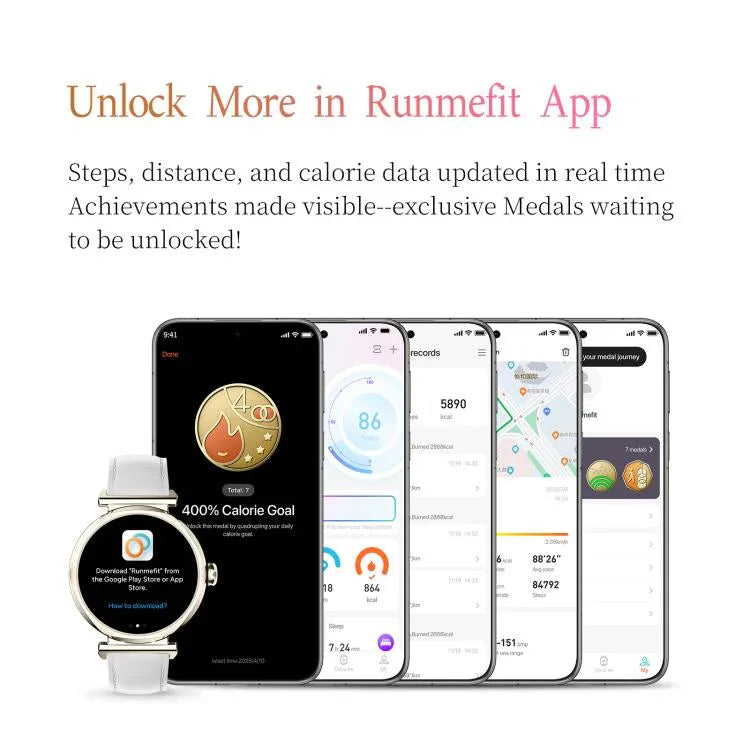 Smartwatch GTR4 com Ecrã TFT de 1,27 polegadas para Senhora IP68 Suporta Monitorização de Frequência Cardíaca