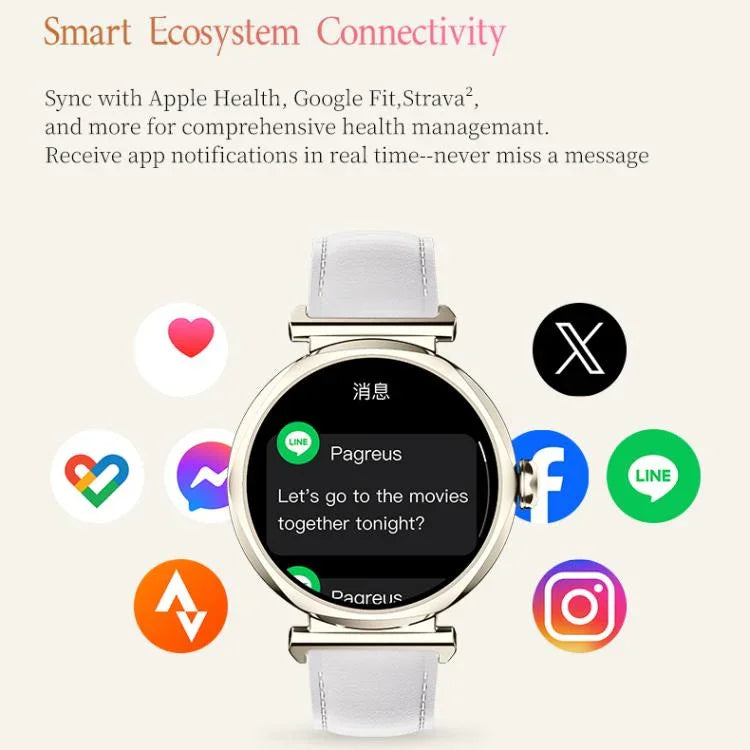 Smartwatch GTR4 com Ecrã TFT de 1,27 polegadas para Senhora IP68 Suporta Monitorização de Frequência Cardíaca