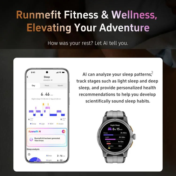 Smartwatch GTR5 com Ecrã AMOLED de 1,43 polegadas Urban Fitness IP68 Suporta Monitorização de Frequência Cardíaca