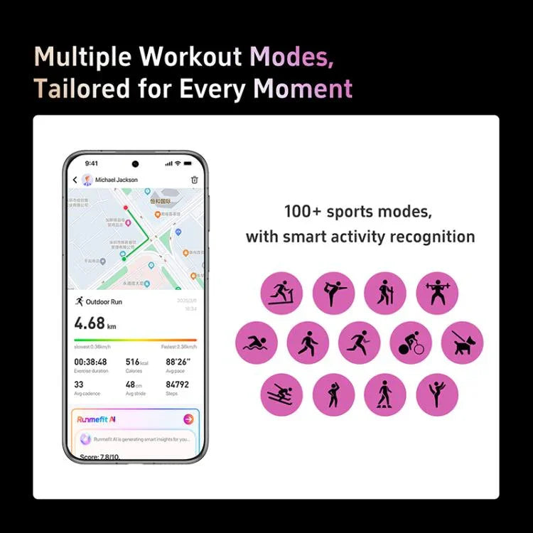 Smartwatch GTR5 com Ecrã AMOLED de 1,43 polegadas Urban Fitness IP68 Suporta Monitorização de Frequência Cardíaca