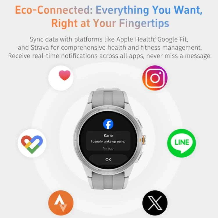 GTR6 Ecrã AMOLED de 1,43 polegadas Smartwatch Urban Runner IP68 Suporta Monitorização da Frequência Cardíaca