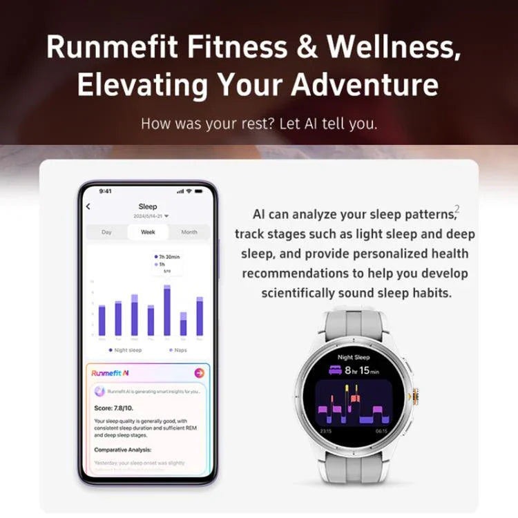 GTR6 Ecrã AMOLED de 1,43 polegadas Smartwatch Urban Runner IP68 Suporta Monitorização da Frequência Cardíaca