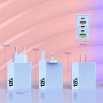 Carregador Multi-Portas ADC-F007 120W 3xType-C Dual USB, Ficha US, Ficha UE, Ficha UK