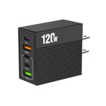 Carregador Multi-Portas ADC-F007 120W 3xType-C Dual USB, Ficha US, Ficha UE, Ficha UK