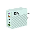 Carregador Multi-Portas ADC-F007 120W 3xType-C Dual USB, Ficha US, Ficha UE, Ficha UK