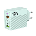 Carregador Multi-Portas ADC-F007 120W 3xType-C Dual USB, Ficha US, Ficha UE, Ficha UK