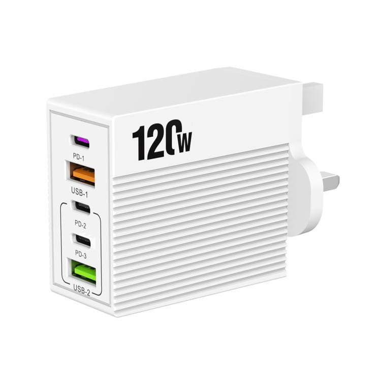 Carregador Multi-Portas ADC-F007 120W 3xType-C Dual USB, Ficha US, Ficha UE, Ficha UK