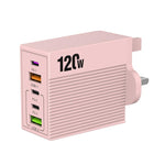 Carregador Multi-Portas ADC-F007 120W 3xType-C Dual USB, Ficha US, Ficha UE, Ficha UK