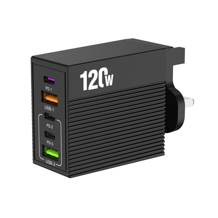Carregador Multi-Portas ADC-F007 120W 3xType-C Dual USB, Ficha US, Ficha UE, Ficha UK