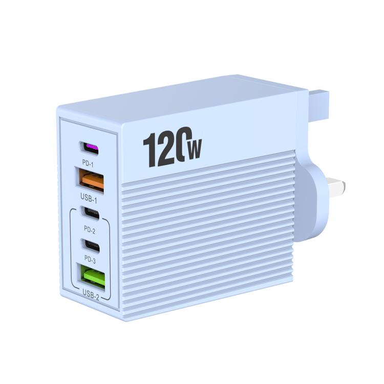 Carregador Multi-Portas ADC-F007 120W 3xType-C Dual USB, Ficha US, Ficha UE, Ficha UK