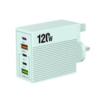 Carregador Multi-Portas ADC-F007 120W 3xType-C Dual USB, Ficha US, Ficha UE, Ficha UK