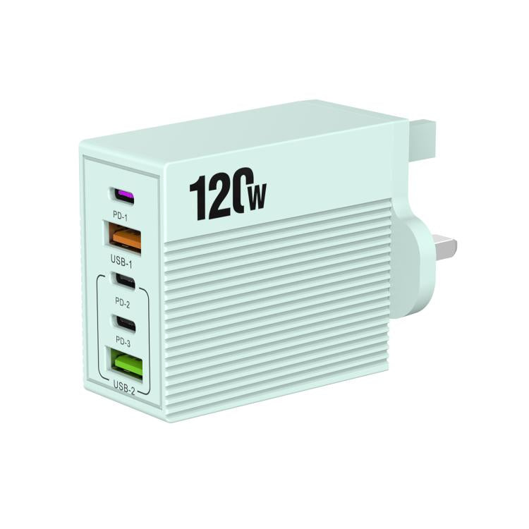 Carregador Multi-Portas ADC-F007 120W 3xType-C Dual USB, Ficha US, Ficha UE, Ficha UK