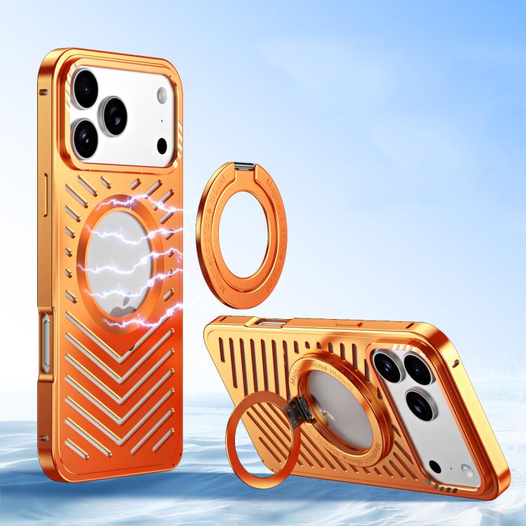 Capa de Telemóvel Metálica com Suporte Magnético MagSafe de Arrefecimento, Para iPhone 17 Pro Max, Para iPhone 17 Pro, Para iPhone 17