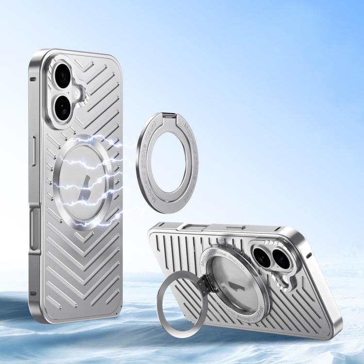 Capa de Telemóvel Metálica com Suporte Magnético MagSafe de Arrefecimento, Para iPhone 17 Pro Max, Para iPhone 17 Pro, Para iPhone 17