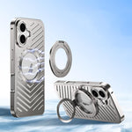 Capa de Telemóvel Metálica com Suporte Magnético MagSafe de Arrefecimento, Para iPhone 17 Pro Max, Para iPhone 17 Pro, Para iPhone 17