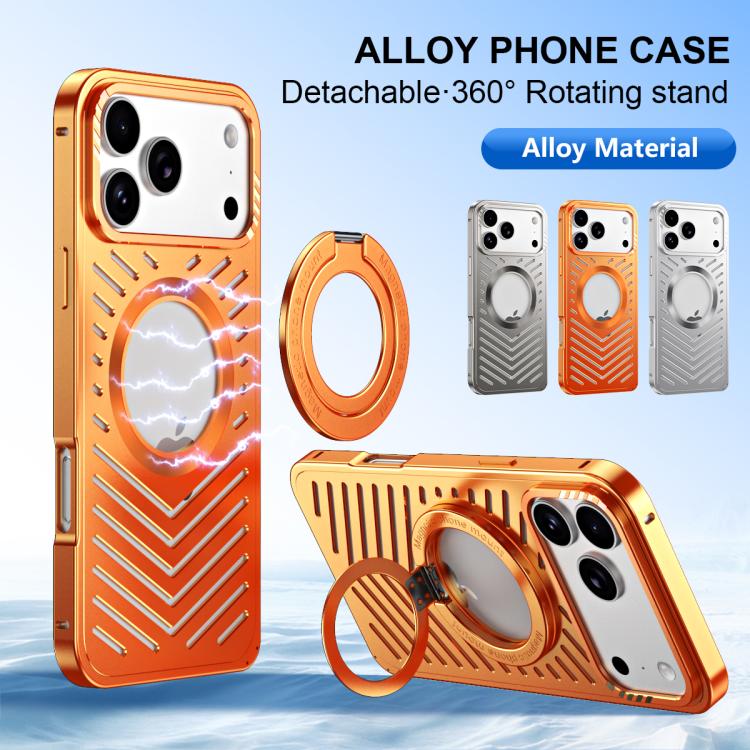 Capa de Telemóvel Metálica com Suporte Magnético MagSafe de Arrefecimento, Para iPhone 17 Pro Max, Para iPhone 17 Pro, Para iPhone 17