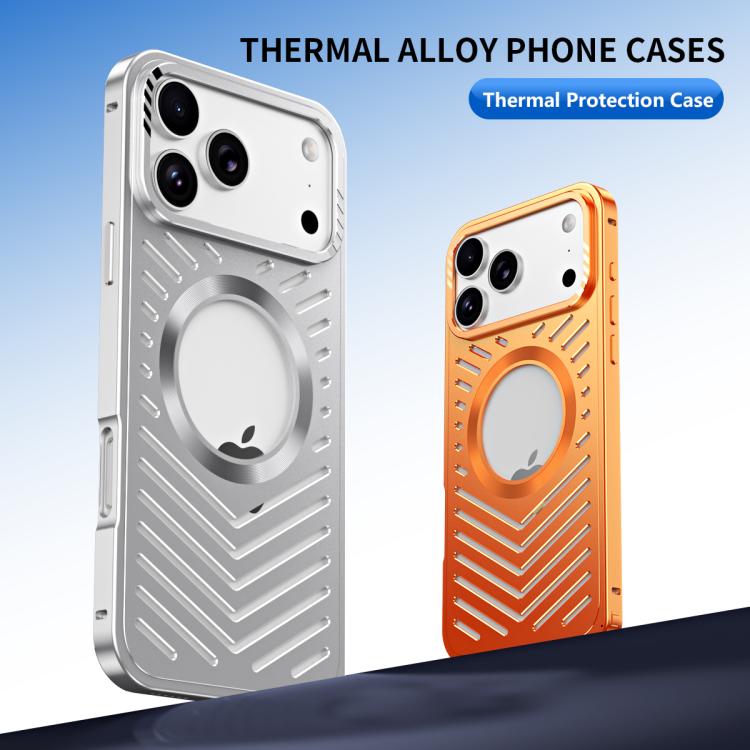 Capa de Telemóvel Metálica com Suporte Magnético MagSafe de Arrefecimento, Para iPhone 17 Pro Max, Para iPhone 17 Pro, Para iPhone 17