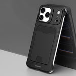 Capa de Telemóvel J TRIBE com Suporte para Lentes e Slot para Cartão sem Moldura Metálica, Para iPhone 17 Pro Max, Para iPhone 17 Pro, Para iPhone 17, Para iPhone Air, Para iPhone 16 Pro Max, Para iPhone 16 Pro, Para iPhone 15 Pro Max, Para iPhone 15 Pro