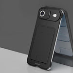 Capa de Telemóvel J TRIBE com Suporte para Lentes e Slot para Cartão sem Moldura Metálica, Para iPhone 17 Pro Max, Para iPhone 17 Pro, Para iPhone 17, Para iPhone Air, Para iPhone 16 Pro Max, Para iPhone 16 Pro, Para iPhone 15 Pro Max, Para iPhone 15 Pro