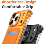 Capa de Telemóvel J TRIBE com Suporte para Lentes e Slot para Cartão sem Moldura Metálica, Para iPhone 17 Pro Max, Para iPhone 17 Pro, Para iPhone 17, Para iPhone Air, Para iPhone 16 Pro Max, Para iPhone 16 Pro, Para iPhone 15 Pro Max, Para iPhone 15 Pro