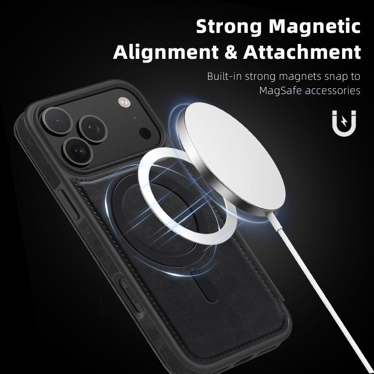 Capa para telemóvel Linton MagSafe em pele, para iPhone 17 Pro Max, para iPhone 17 Pro, para iPhone 17, para iPhone Air