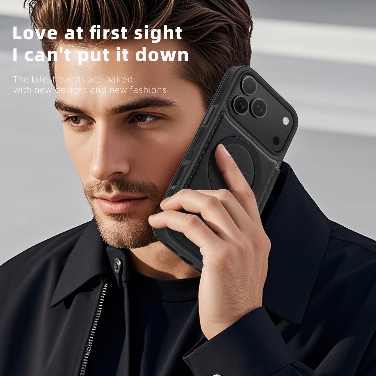 Capa para telemóvel Linton MagSafe em pele, para iPhone 17 Pro Max, para iPhone 17 Pro, para iPhone 17, para iPhone Air