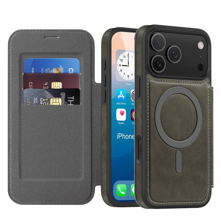 Capa para telemóvel Linton MagSafe em pele, para iPhone 17 Pro Max, para iPhone 17 Pro, para iPhone 17, para iPhone Air