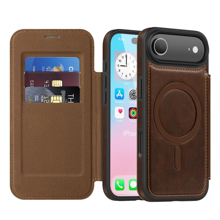 Capa para telemóvel Linton MagSafe em pele, para iPhone 17 Pro Max, para iPhone 17 Pro, para iPhone 17, para iPhone Air