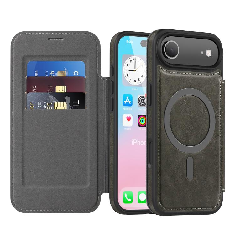 Capa para telemóvel Linton MagSafe em pele, para iPhone 17 Pro Max, para iPhone 17 Pro, para iPhone 17, para iPhone Air