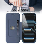 Capa para telemóvel em pele com sensação de pele líquida imitada e compartimentos para cartões, para iPhone 17 Pro Max, para iPhone 17 Pro, para iPhone 17, para iPhone Air