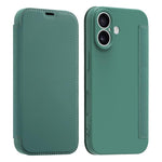 Capa para telemóvel em pele com sensação de pele líquida imitada e compartimentos para cartões, para iPhone 17 Pro Max, para iPhone 17 Pro, para iPhone 17, para iPhone Air
