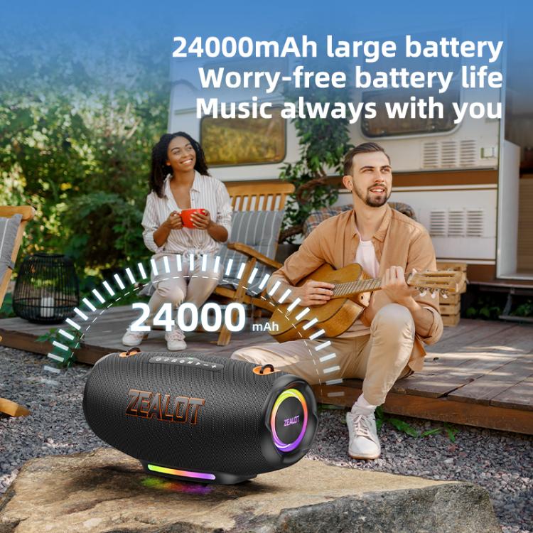 Altifalante Bluetooth Colorido Portátil Outdoor Zealot S127 100W