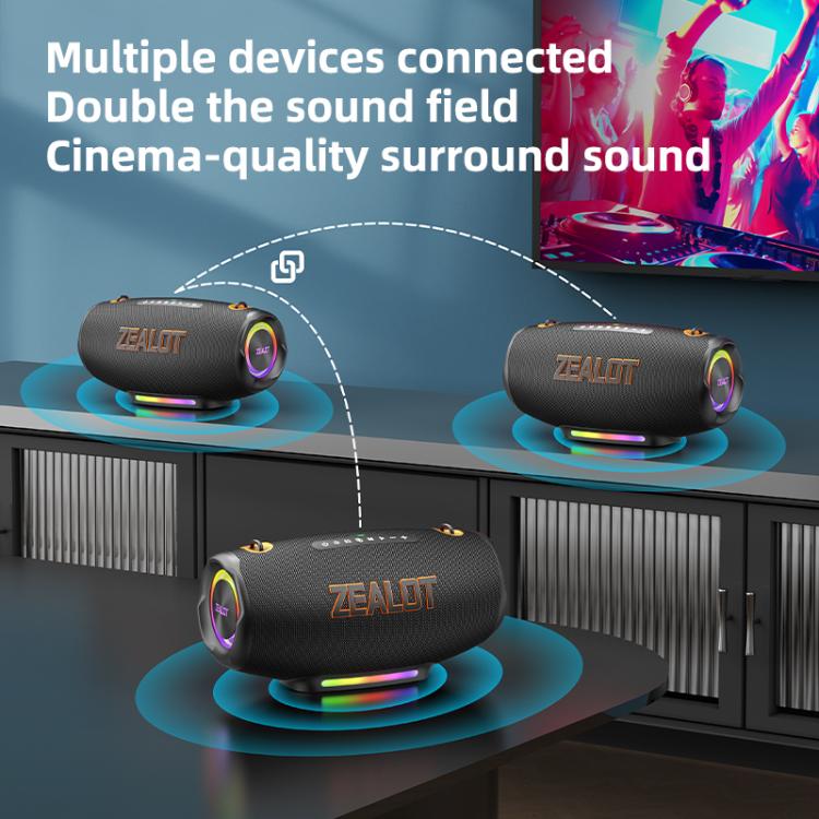 Altifalante Bluetooth Colorido Portátil Outdoor Zealot S127 100W