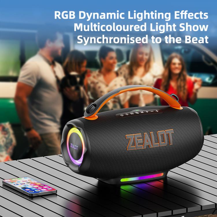 Altifalante Bluetooth RGB Portátil de Mão Outdoor Zealot S167 100W