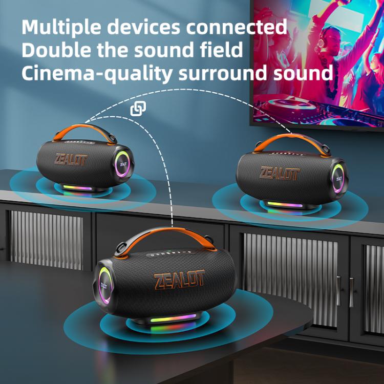 Altifalante Bluetooth RGB Portátil de Mão Outdoor Zealot S167 100W