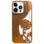 Capa para telemóvel em TPU eletroplatinado com padrão de lótus recortado e glitter de strass, para iPhone 12 Pro Max, para iPhone 12 Pro, para iPhone 11 Pro Max, para iPhone 11