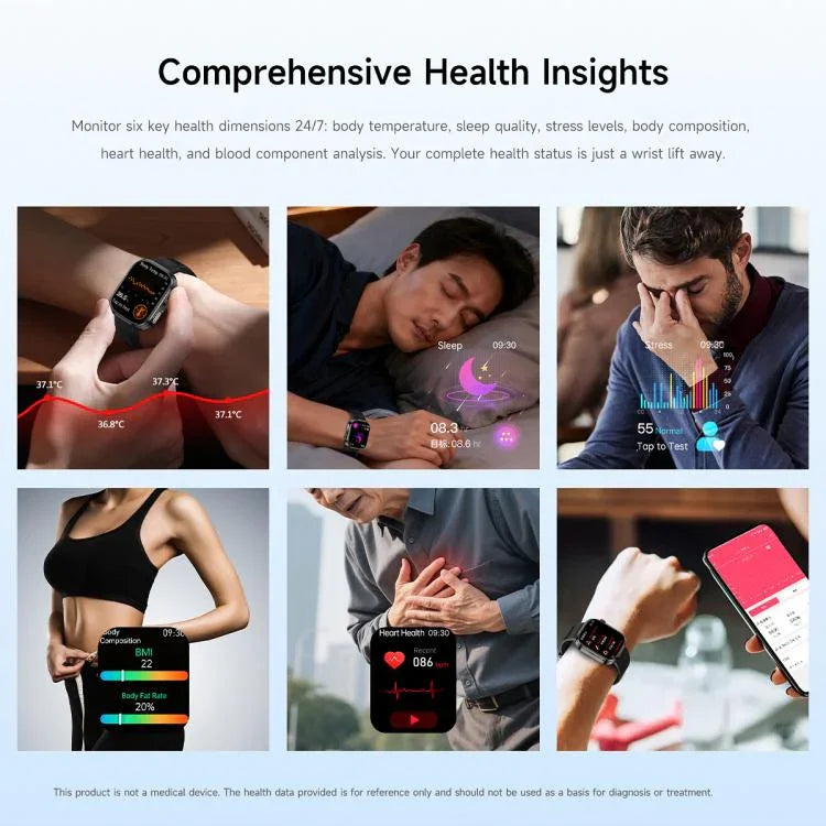 GE52 Ecrã HD Full Touch de 1,88 polegadas Smartwatch com Chamada BT Correia de Silicone, Suporta Monitorização de Saúde