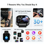 GE52 Ecrã HD Full Touch de 1,88 polegadas Smartwatch com Chamada BT Correia de Silicone, Suporta Monitorização de Saúde