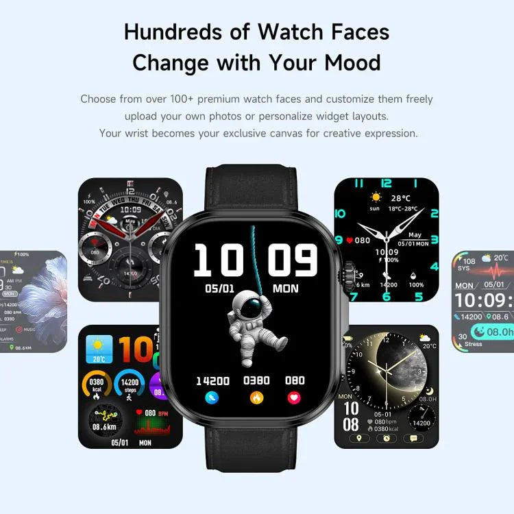 GE52 Ecrã HD Full Touch de 1,88 polegadas Smartwatch com Chamada BT Correia de Silicone, Suporta Monitorização de Saúde