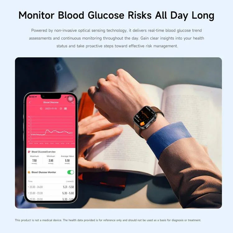 GE52 Ecrã HD Full Touch de 1,88 polegadas Smartwatch com Chamada BT Correia de Silicone, Suporta Monitorização de Saúde
