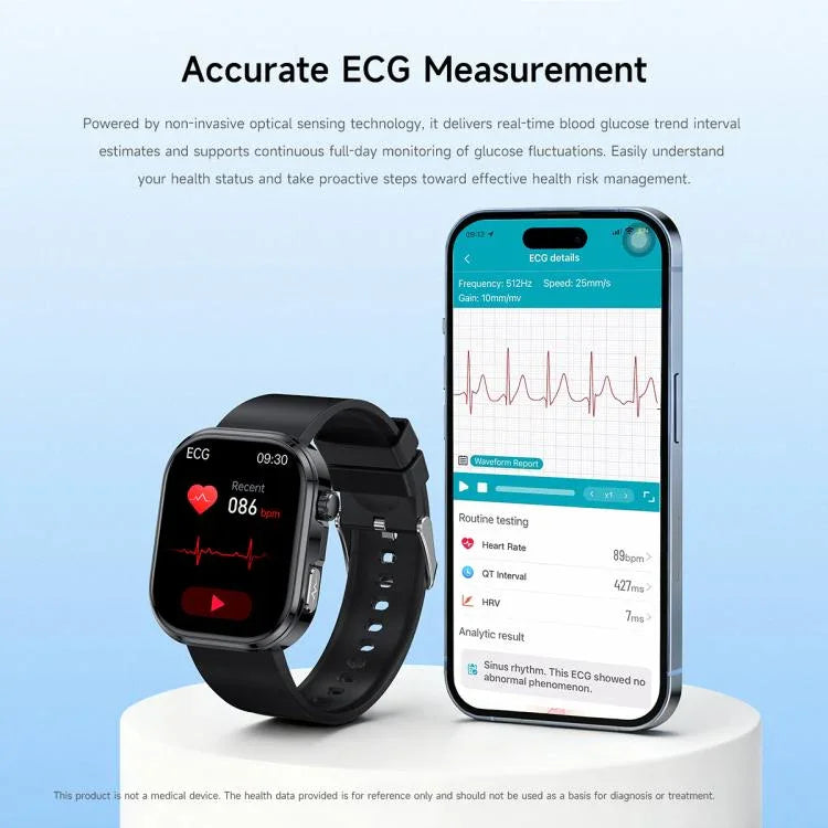 GE52 Ecrã HD Full Touch de 1,88 polegadas Smartwatch com Chamada BT Correia de Silicone, Suporta Monitorização de Saúde