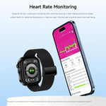 GE52 Ecrã HD Full Touch de 1,88 polegadas Smartwatch com Chamada BT Correia de Silicone, Suporta Monitorização de Saúde